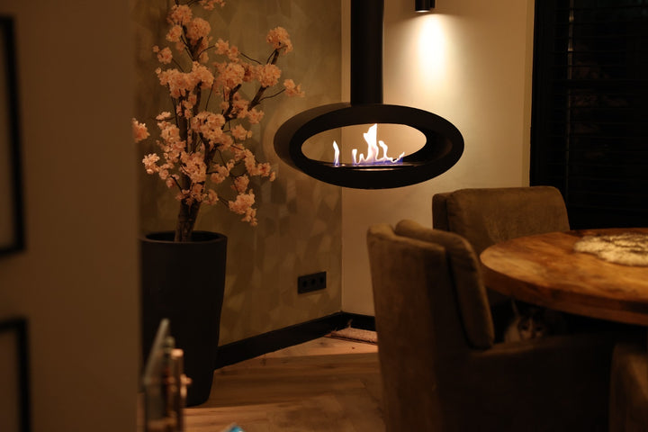Bioethanol Hängekamin Decke - Tube 2Side Weiss