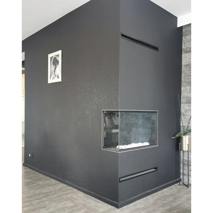 Bioethanol Eck Einbaukamin 80cm links Wohnzimmer raumteiler modern Trockenbau Ethanolkamin Kaminofen