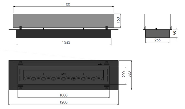 bioethanol-einbaubrenner-glas-infire-slimfire-wave-120cm-technische-zeichnung-alle-groessen