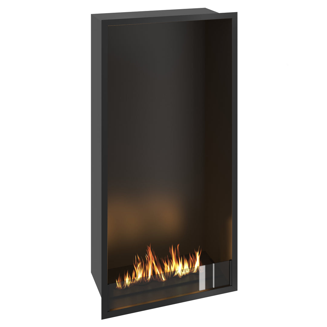 Bioethanol Einbau Kamin Ofen SELECTED Vertikal 70x140x35cm Seitlich von Wild Flame