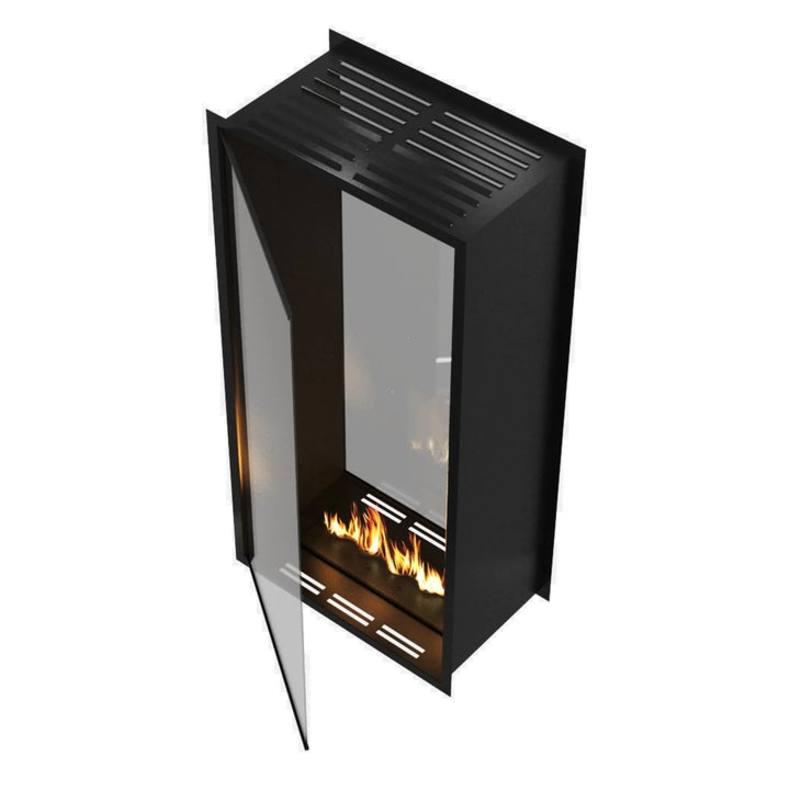 Bioethanol Einbau Kamin Ofen Einbaukamin Zweiseitig und Vertikal für Raumteiler mit Vollverglasung FAME 60x100cm von Wild Flame Draufsicht