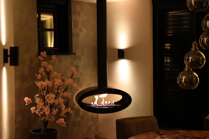 Bioethanol Hängekamin Decke - Tube 2Side Weiss