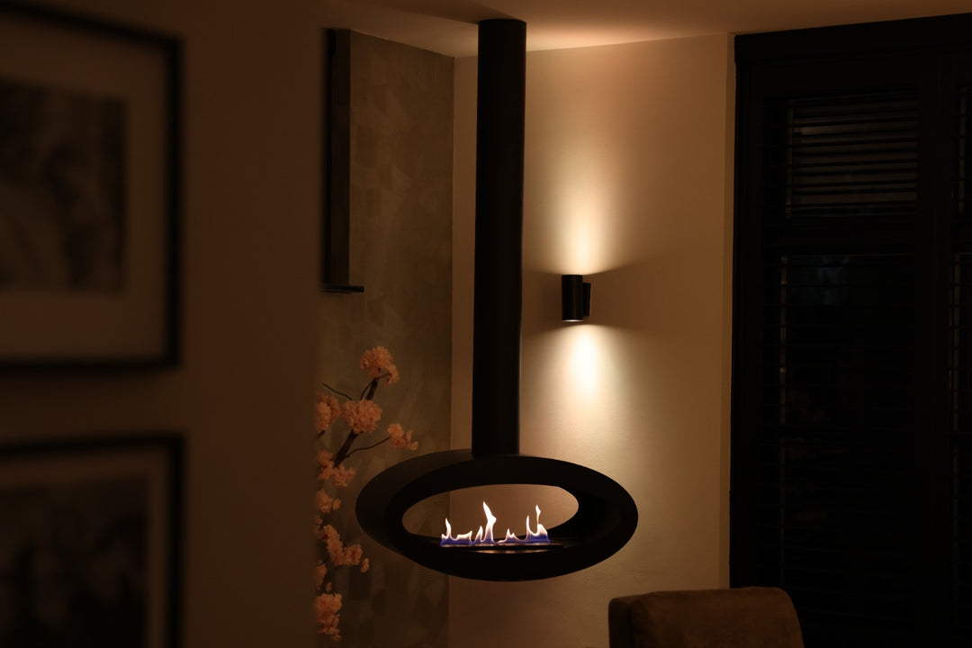 Bioethanol Hängekamin Decke - Tube 2Side Weiss